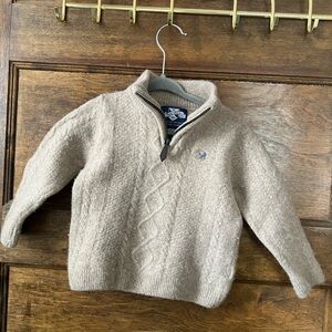 Thomas Brown | designed in England | Beige 1/2 Zip Sweater (best fit 12-18 mon)